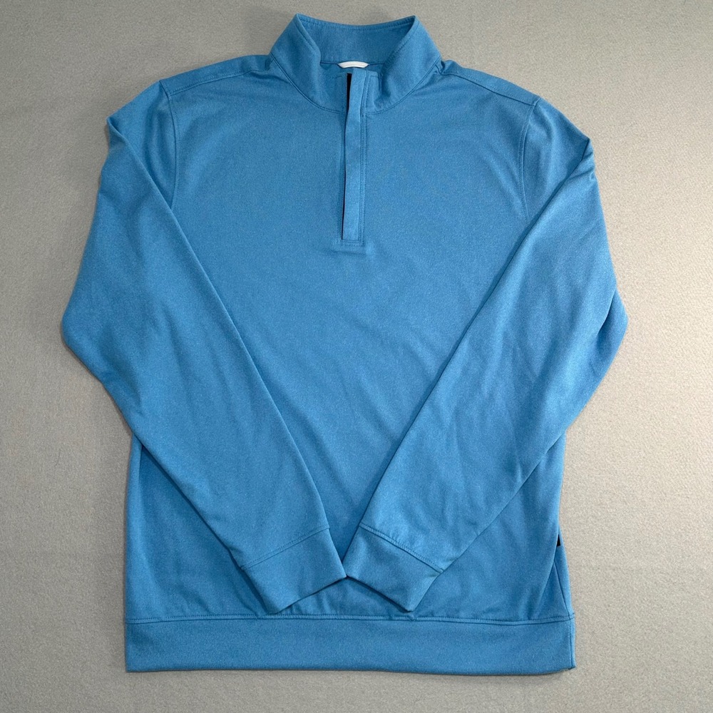 Swannies Quarter Zip Pullover Mens Medium Blue Performance Golf Activewear